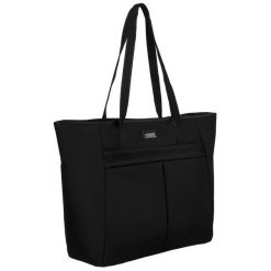 Torebka shopper Peterson PTN CTY-09 czarna. Czarne torby na laptopa Peterson, bez wzorów, z nylonu. Za 89.99 zł.