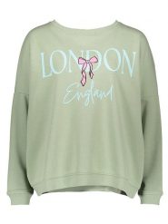 Miss goodlife Bluza "London" w kolorze zielonym rozmiar: XL. Zielone bluzy miss goodlife, xl, bez wzorów, z bawełny, bez kaptura. Za 136.78 zł.