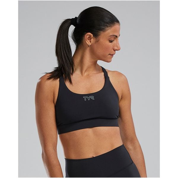 Top damski TYR JL DUALSTRPBRA SOL. Czarne biustonosze sportowe TYR, bez wzorów. Za 299.98 zł.