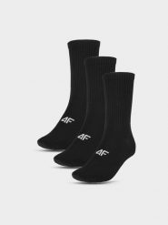 4F Skarpety casual za kostkę (3-pack) damskie - czarne 35-38. Czarne skarpetki 4f, bez wzorów, z bawełny. Za 54.99 zł.