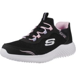 Buty SKECHERS BOUNDER - SIMPLE CUT SLIP-INS Czarny. Czarne buty do biegania Skechers, bez wzorów, z materiału, bez zapięcia, do biegania. Za 193.99 zł.