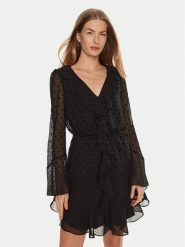 Guess Sukienka codzienna Olympe W4BK38 WGLF0 Czarny Regular Fit. Czarne sukienki Guess, na co dzień, xs, z aplikacjami, z syntetyku, bez kołnierzyka, bez ramiączek, proste. Za 669.99 zł.