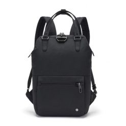 Plecak damski antykradzieżowy Pacsafe Citysafe CX Mini Backpack 11L Econyl. Czarne plecaki Pacsafe, bez wzorów, bez dodatków. Za 799.99 zł.