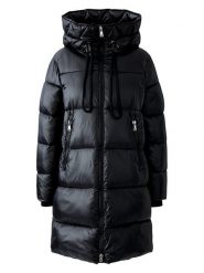 Oui Płaszcz zimowy w kolorze czarnym rozmiar: 42. Czarne płaszcze Oui, na zimę, bez wzorów, z puchu, bez kaptura. Za 765.09 zł.