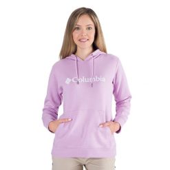Bluza trekkingowa damska Columbia Logo. Fioletowe bluzy Columbia, xs, bez wzorów, sportowe, bez ramiączek, bez kaptura. Za 139.99 zł.