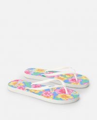 Japonki damskie Rip Curl Mixed Bloom Open Toe. Niebieskie japonki Rip Curl, bez wzorów, z materiału, sportowe. Za 77.99 zł.