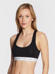 Guess Biustonosz top O97C01 KBBU1 Czarny. Czarne biustonosze Guess, z aplikacjami, z bawełny. Za 109.99 zł.