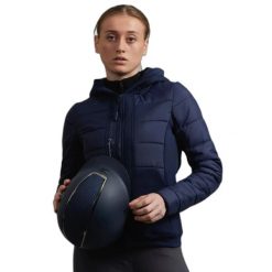 Kurtka jeździecka dla kobiet Premier Equine Agata. Niebieskie kurtki PREMIER EQUINE, uniwersalny, bez wzorów, eleganckie, bez kaptura. Za 365.00 zł.