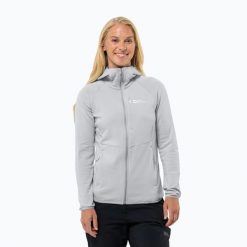 Bluza polarowa damska Jack Wolfskin Kolbenberg Hooded Fz. Szare bluzy z polaru Jack Wolfskin, bez wzorów, z polaru, trekkingowe. Za 439.99 zł.