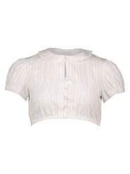 Turi Landhaus Bluzka "Bobbi" w kolorze białym rozmiar: 38. Białe bluzki Turi Landhaus, bez wzorów, z bawełny, bez kołnierzyka, bez ramiączek. Za 185.32 zł.