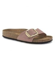 Birkenstock Skórzane klapki "Madrid" w kolorze jasnoróżowym rozmiar: 38. Różowe klapki Birkenstock, bez wzorów, z nubiku, klasyczne, z otwartym noskiem, bez obcasa, bez zapięcia. Za 416.30 zł.