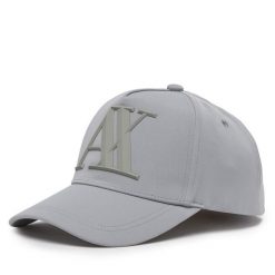 Czapka z daszkiem Armani Exchange. Szare czapki z daszkiem Armani Exchange, bez wzorów. Za 179.99 zł.