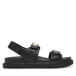 Sandały MEXX. Czarne sandały Mexx, bez wzorów, bez obcasa, na płaskiej podeszwie, bez zapięcia. Za 279.99 zł.