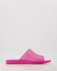 RÓŻOWE KLAPKI 14001 PINK. Czerwone klapki Venezia, bez wzorów, ze skóry, bez obcasa, bez zapięcia. Za 199.00 zł.