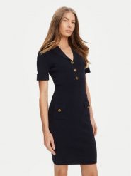 Guess Sukienka dzianinowa W5YK29 Z0130 Granatowy Slim Fit. Niebieskie sukienki Guess, m, z aplikacjami, z dzianiny, bez kołnierzyka, bez ramiączek. Za 399.99 zł.