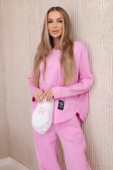 Komplet new punto bluza + spodnie cukierkowy róż. Czerwone bluzy KESI, l, bez wzorów, z bawełny, bez kaptura. Za 347.13 zł.