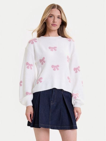 ONLY Sweter Bora 15360712 Biały Regular Fit. Białe swetry ONLY, l, bez wzorów, z syntetyku, bez ramiączek. Za 99.99 zł.