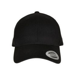 Czapka typu snapback z zakrzywionym daszkiem Flexfit Premium. Czarne czapki z daszkiem FLEXFIT, bez wzorów. Za 65.00 zł.