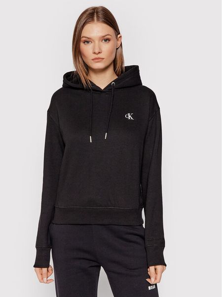 Calvin Klein Jeans Bluza Embroidered Logo J20J213178 Czarny Regular Fit. Czarne bluzy Calvin Klein Jeans, m, bez wzorów, z bawełny, bez ramiączek, bez kaptura. Za 269.99 zł.