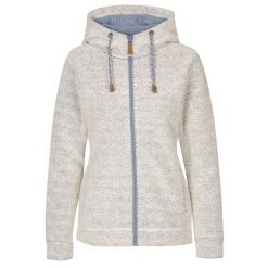 Trespass Ronee - damska bluza z kapturem w kolorze złamanej bieli. Białe bluzy Trespass, bez wzorów, z dżerseju, eleganckie, bez ramiączek, z kapturem. Za 332.99 zł.