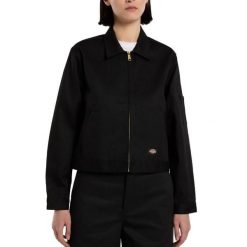 Kurtka DICKIES UNLINED CROPPED Czarny. Czarne kurtki Dickies, bez wzorów, z tkaniny, bez kaptura. Za 357.92 zł.
