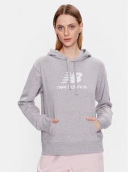 New Balance Bluza WT31533 Szary Relaxed Fit. Szare bluzy New Balance, s, bez wzorów, z bawełny, bez kaptura. Za 179.99 zł.