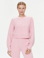 Guess Bluza Cindra V3BQ15 K7UW2 Różowy Regular Fit. Czerwone bluzy Guess, l, z aplikacjami, z wiskozy, bez kaptura. Za 219.99 zł.