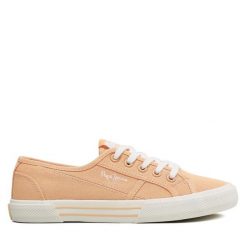 Tenisówki Pepe Jeans. Brązowe trampki Pepe Jeans, bez wzorów, z jeansu, bez zapięcia. Za 159.99 zł.