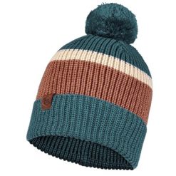 Czapka BUFF KNITTED HAT ELON. Niebieskie czapki zimowe Buff, bez wzorów, sportowe. Za 108.00 zł.