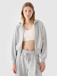 4F Bluza dresowa rozpinana z kapturem damska - szara M. Szare bluzy z kapturem 4f, m, bez wzorów, z bawełny, z kapturem. W wyprzedaży za 79.99 zł.