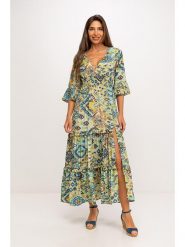 Peace & Love Sukienka w kolorze zielonym rozmiar: XL. Zielone sukienki Peace & Love, xl, bez wzorów, bez kołnierzyka, bez ramiączek, maxi. Za 125.85 zł.