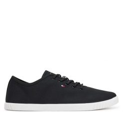 Tenisówki Tommy Hilfiger. Czarne trampki Tommy Hilfiger, bez wzorów, bez zapięcia. Za 219.99 zł.