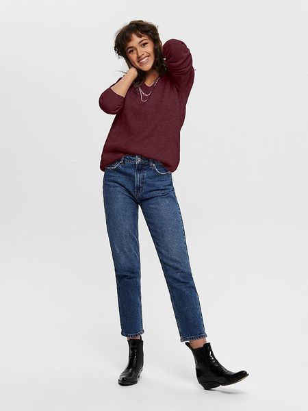 ONLY Sweter w kolorze bordowym rozmiar: S. Różowe swetry ONLY, s, bez wzorów, ze splotem, bez ramiączek. Za 113.90 zł.