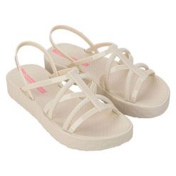 Sandały Ipanema Diversa Flatform 27238 BH324 beżowy. Brązowe sandały bez wzorów, eleganckie, bez obcasa, bez zapięcia. Za 173.57 zł.