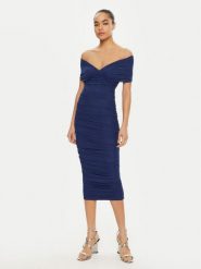 Bardot Sukienka koktajlowa 59756DB Niebieski Slim Fit. Niebieskie sukienki Bardot, bez wzorów, z syntetyku, wizytowe, bez kołnierzyka, bez ramiączek. Za 299.99 zł.