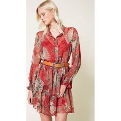 Mini kwiecista sukienka z kreponu Twinset. Sukienki Twinset, na imprezę, l, bez wzorów, z poliesteru, bez kołnierzyka, bez ramiączek, maxi, rozkloszowane. Za 1,430.00 zł.