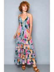 Tarifa Sukienka ze wzorem rozmiar: M. Sukienki Tarifa, m, bez wzorów, bez kołnierzyka, bez ramiączek, maxi, rozkloszowane. Za 66.00 zł.