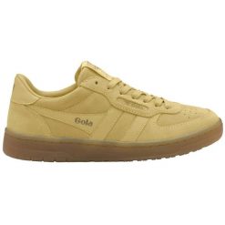 Damskie zamszowe buty sportowe Gola Hawk. Żółte buty sportowe lifestyle Gola, bez wzorów, z zamszu, retro, bez zapięcia. Za 425.50 zł.