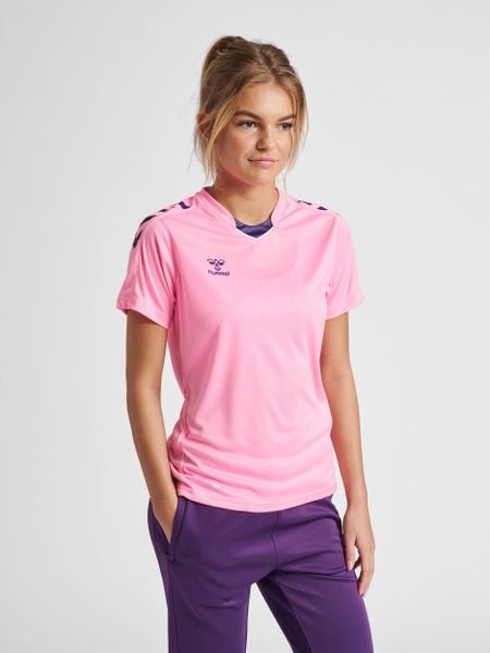 Damska koszulka Hummel hmlhmlCORE. Czerwone t-shirty sportowe Hummel, l, bez wzorów, z jersey, bez ramiączek, na fitness i siłownię. Za 118.50 zł.