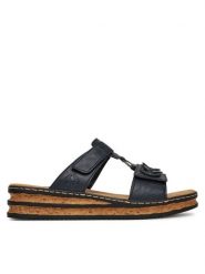 Rieker Klapki CEO-62936-14 Granatowy. Niebieskie klapki Rieker, bez wzorów, bez obcasa, bez zapięcia. Za 299.99 zł.
