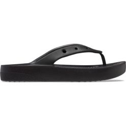 Japonki plażowe damskie Crocs Classic Platform Flip. Czarne japonki Crocs, bez wzorów, sportowe. Za 223.07 zł.