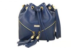 Worek skórzany boho BARBERINI'S 977-41 granatowy. Niebieskie shopper bag Barberinis, bez wzorów, ze skóry, biznesowe, bez dodatków. Za 219.99 zł.