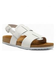 Comfortfusse Skórzane sandały "Likya" w kolorze białym rozmiar: 44. Białe sandały Comfortfüße, bez wzorów, z materiału, klasyczne, z otwartym noskiem, bez obcasa, bez zapięcia. Za 252.99 zł.