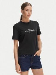 Calvin Klein Jeans T-Shirt NYC Logo LV047F810G Czarny Classic Fit. Czarne t-shirty Calvin Klein Jeans, s, bez wzorów, z bawełny, bez kołnierzyka, bez ramiączek. Za 169.99 zł.