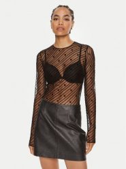 Elisabetta Franchi Body BO-004-46E2 Czarny Regular Fit. Czarne body i gorsety Elisabetta Franchi, bez wzorów, z syntetyku, bez ramiączek. Za 599.99 zł.