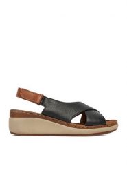 Lasocki Sandały CEO-WI23-PIE-01 Czarny. Czarne sandały Lasocki, bez wzorów, ze skóry, bez obcasa, na koturnie, bez zapięcia. Za 179.99 zł.