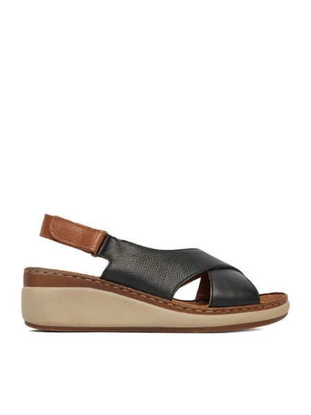 Lasocki Sandały CEO-WI23-PIE-01 Czarny. Czarne sandały Lasocki, bez wzorów, ze skóry, bez obcasa, na koturnie, bez zapięcia. Za 179.99 zł.