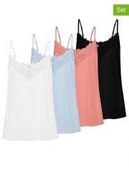 Fresh Made Topy (4 szt.) w różnych kolorach rozmiar: XS. Białe topy Fresh Made, s, bez wzorów, z koronki, klasyczne, bez kołnierzyka, bez ramiączek. Za 131.43 zł.