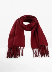 Miekki szal z frędzelkami. Brązowe szaliki i kominy bonprix, bez wzorów, eleganckie. Za 67.99 zł.