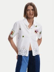 Desigual Koszula Afrodita 25SWCW17 Biały Regular Fit. Białe koszule Desigual, m, bez wzorów, z bawełny, bez kołnierzyka, bez ramiączek. Za 219.99 zł.